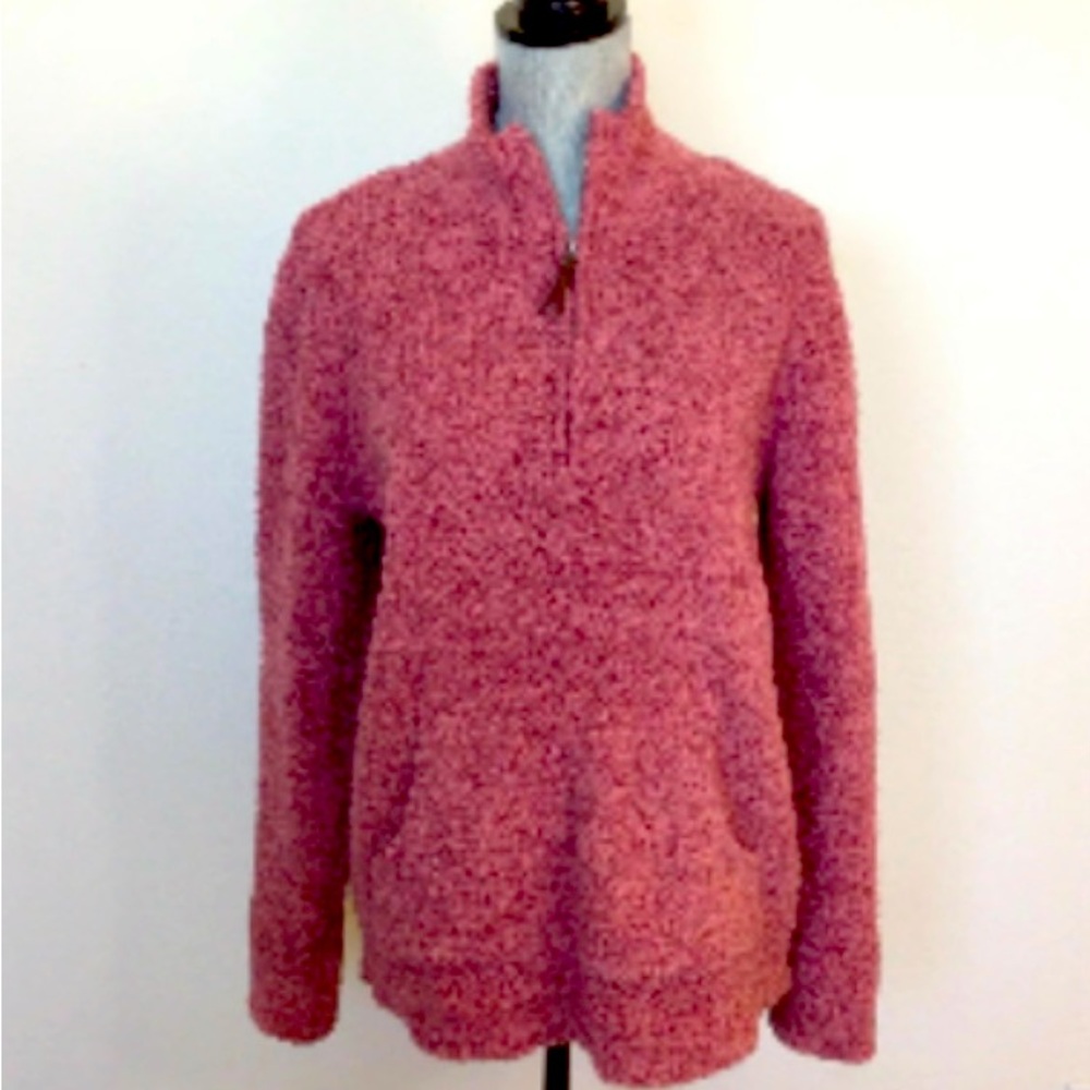 NATURAL REFLECTIONS Size Large rose mauve quarter zip Pullover jacket.